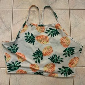 cropped pineapple halter top